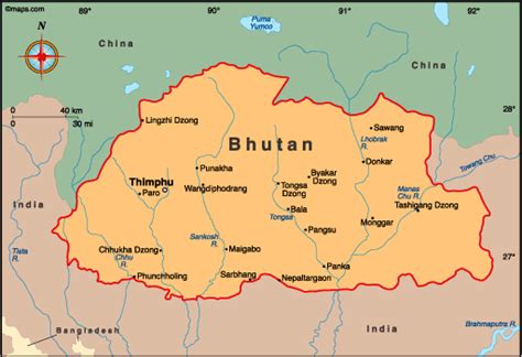 Bhutan Map | Infoplease