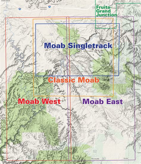 Moab West Trails | Utah Recreation Topo Map | Latitude 40° maps