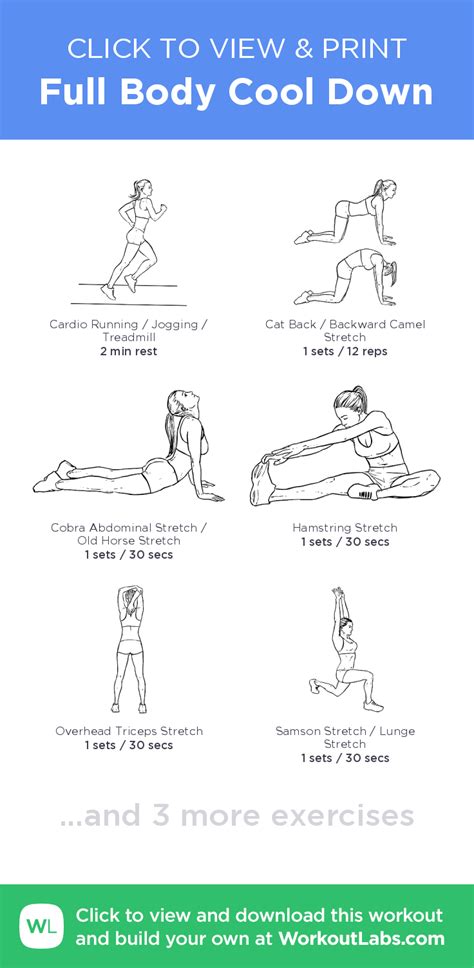 Full Body Cool Down – click to view and print this illustrated exercise ...