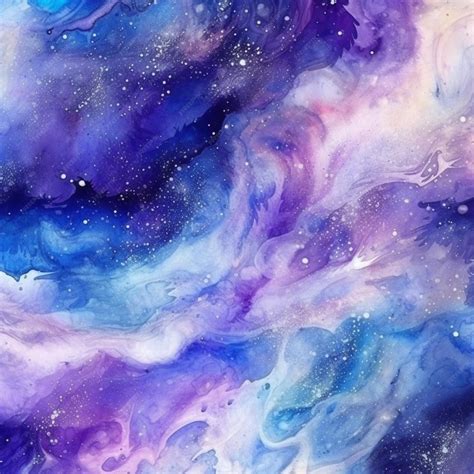 Premium AI Image | Painting of a purple and blue galaxy with stars and ...