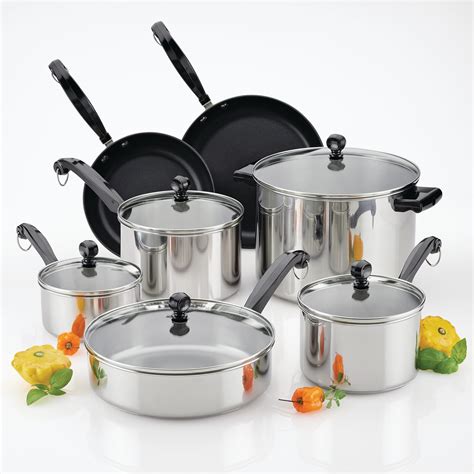 Farberware Classic Series II Stainless Steel 12-Pieces Cookware Set ...