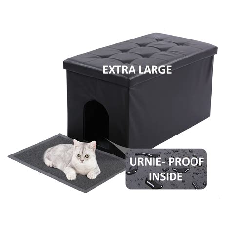 MEEXPAWS cat Litter Box Enclosure Furniture Hidden, Cat washroom Bench Storage Cabinet | Extra ...