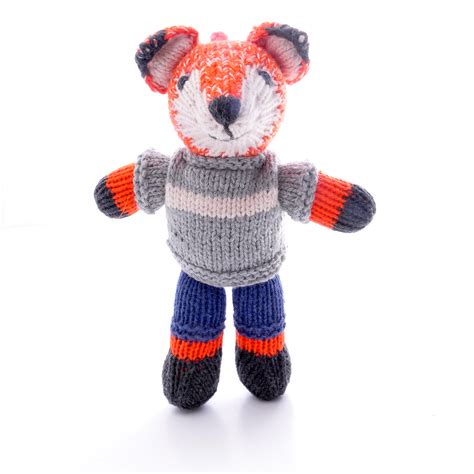 Toddler Fox Soft Toy in Grey Top – ChunkiChilli