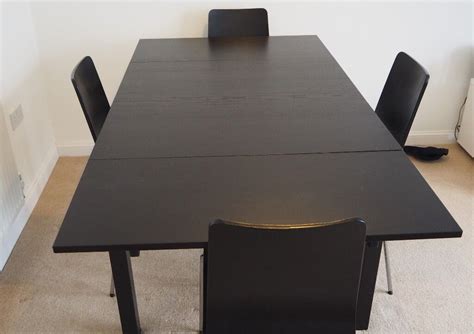 Extendable table IKEA BJURSTA black + 6 chairs IKEA GILBERT black | in Peterborough ...