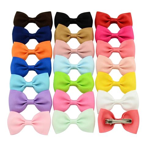 1 Pcs Mini 2.75'' Bow Tie Hair Clip Small Sweet Solid Ribbow Bow Safety Hair Clips Kids Hairpins ...