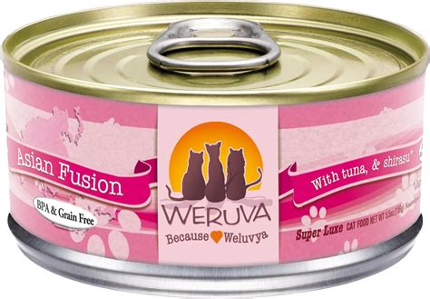 Weruva Asian Fusion with Tuna & Shirasu Grain-Free Canned Cat Food, 5.5 ...