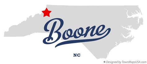 Map of Boone, Watauga County, NC, North Carolina