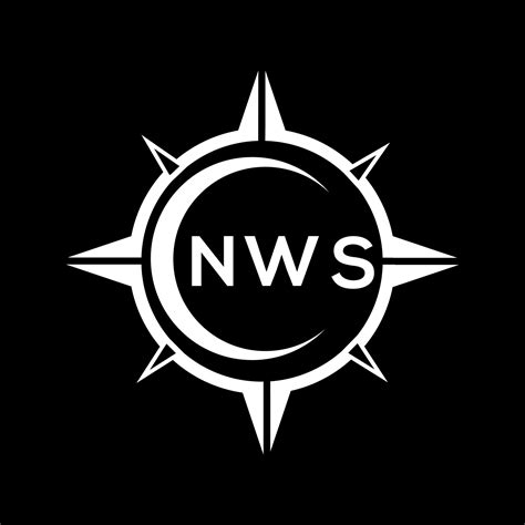 NWS abstract monogram shield logo design on black background. NWS ...