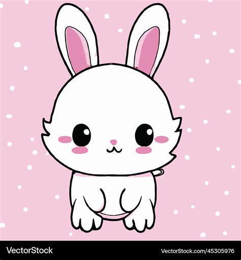 Cute rabbit rabbit kawaii chibi drawing style Vector Image