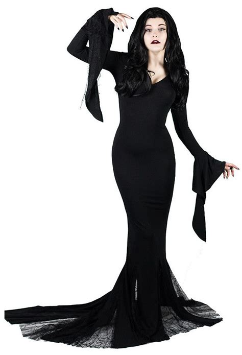 The Addams Family Morticia Addams Dress Cosplay Costume for Halloween Addams Family Morticia ...