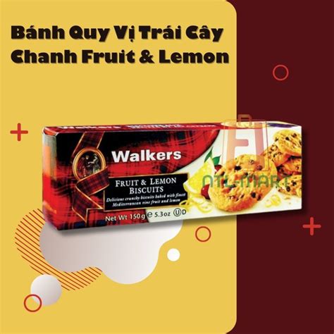 Walkers - Bánh Quy Vị Trái Cây & Chanh Fruit & Lemon - 150g - SIÊU THỊ NTL MART