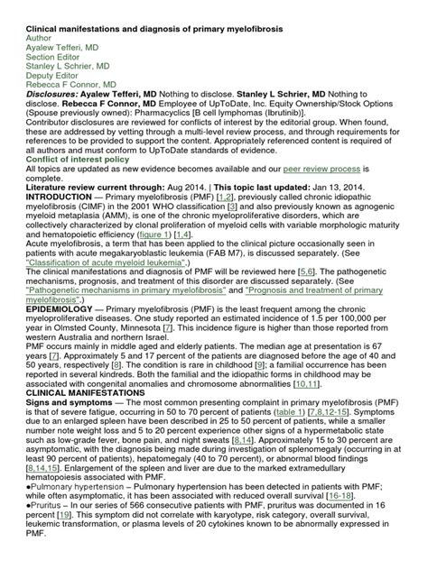 Clinical manifestations and diagnosis of primary myelofibrosis.docx | Bone Marrow | Leukemia