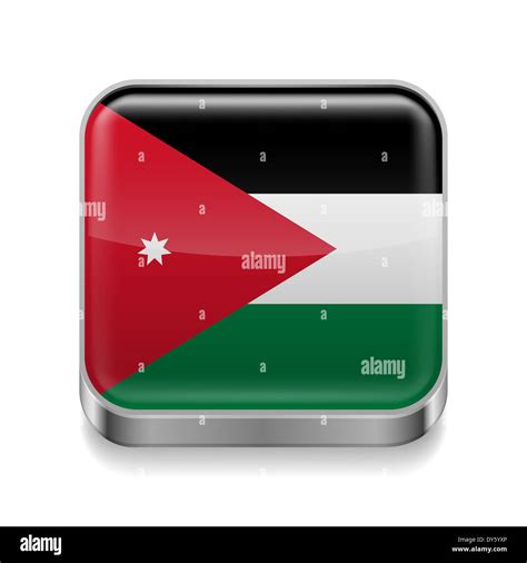 Metal square icon with Jordanian flag colors Stock Photo - Alamy