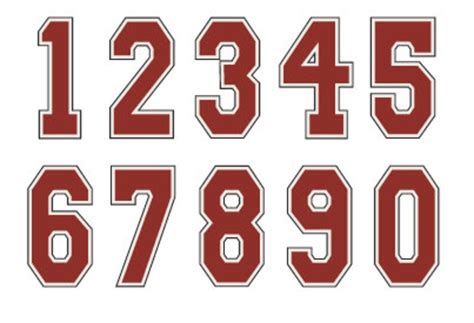 Varsity Number Set Font Logo Emblem Monogram Cut SVG | Etsy