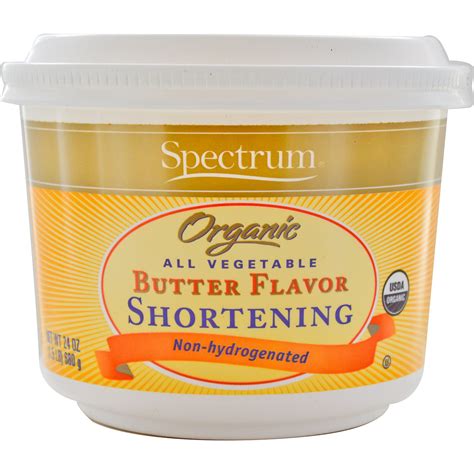 Spectrum Culinary, Organic Shortening, All Vegetable, Butter Flavor, 24 ...