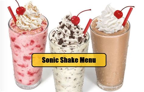 Sonic Shake Menu UPDATED 2023