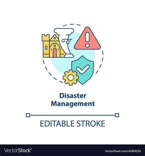 Disaster management concept icon Royalty Free Vector Image