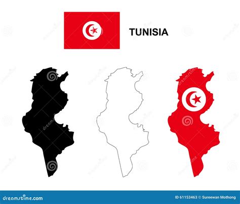 Tunisia Flag Map