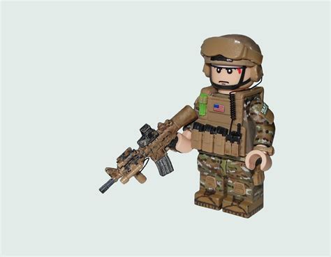 Army Modern Soldier with ACU camo and custom M4 Rifle REAL LEGO LEGO Minifigures Building Toys