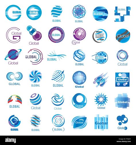 Set of vector logos globe, global and earth Stock Vector Image & Art ...