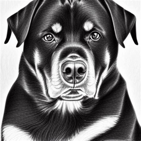 Pencil Drawing of Rottweiler · Creative Fabrica