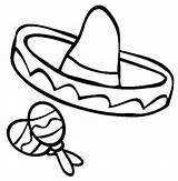 Mexica Sombrero And Maracas In Mexican Fiesta Coloring Page  Kids Play sketch template