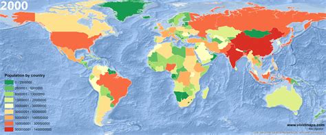 World population by country (2000 - 2016) - Vivid Maps | Map, World, World population