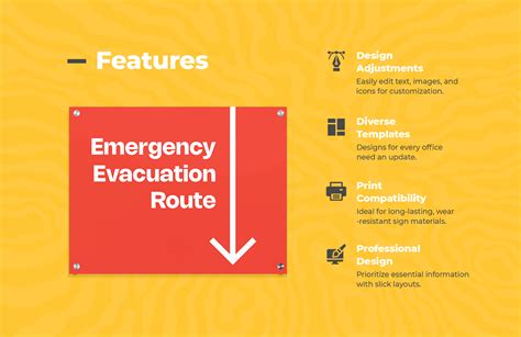 Emergency Evacuation Route Sign Template in PDF, Word, Google Docs ...