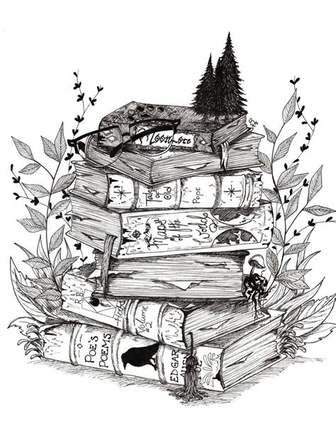 Story Tellers Book Stack Wall Decor Fine Art Print - Etsy | Bookish tattoos, Book tattoo, Art ...