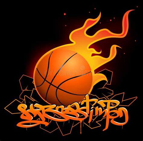 Basketball graffiti image stock vector. Illustration of danger - 9420486