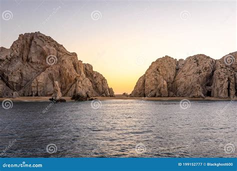 View of Lovers Beach in Cabo San Lucas at Sunset Stock Image - Image of ...