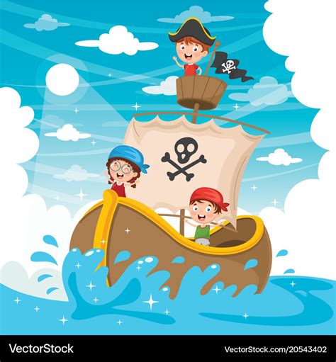 Kids pirate ship Royalty Free Vector Image - VectorStock