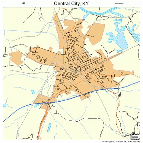 Central City Kentucky Street Map 2113978