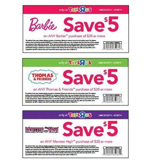 5 new printable coupons from Toys R Us, end April 20 - al.com