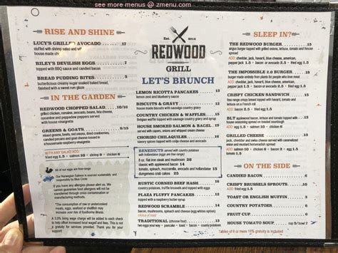 Menu at Redwood Grill pub & bar, Redwood City, 356 Woodside Plz