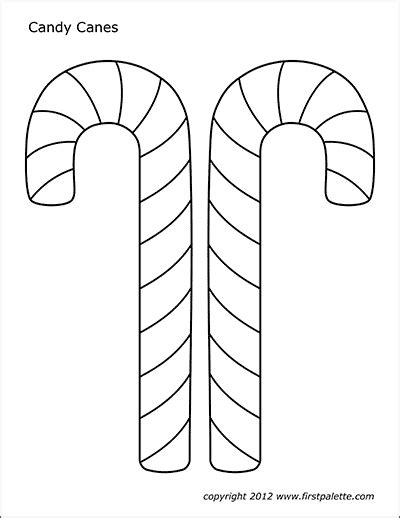 Candy Canes | Free Printable Templates & Coloring Pages | FirstPalette.com