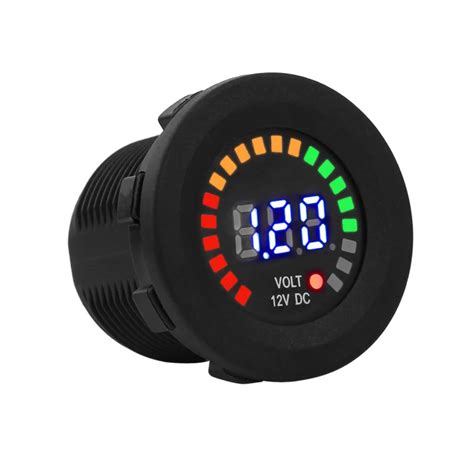 12 V Motorcycle Volt Meter Gauge Car LED Digital Display Voltmeter Waterproof Voltage Volt Meter ...