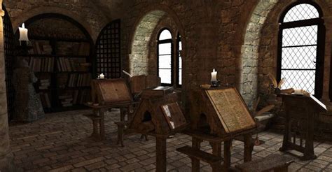 Medieval Scriptorium | 3D Models for Poser and Daz Studio