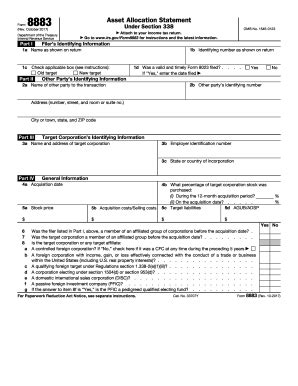 Form 8883 2017- Blank Sample to Fill out Online in PDF