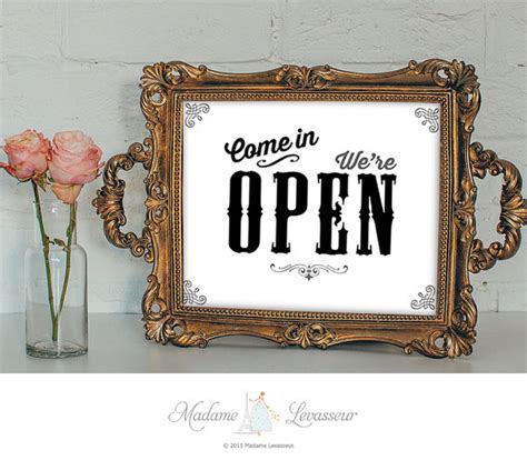 OPEN signs printable sign come in we're open instant download signs printable signage art prints ...