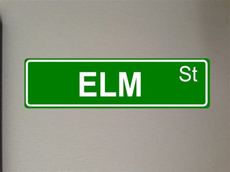 Elm St Green Aluminum Street sign outdoor 24L x