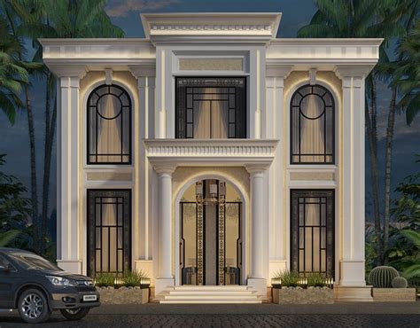 Neo Classic Villa Elevation on Behance | Classic villa exterior, House arch design, Classic ...