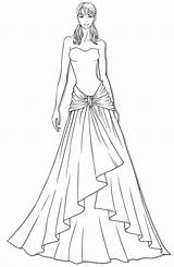 Wonderful Dresses  Beautiful Women In Ball & Evening Gowns Coloring sketch template