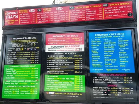 Cookout Menu Food