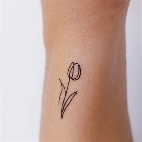 Tulip Temporary Tattoo set of 6 - Etsy