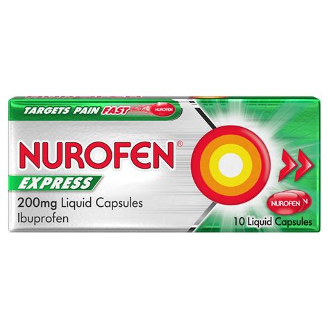 Nurofen Express Pain Relief 200mg Liquid Capsules x10 | Bestway Wholesale