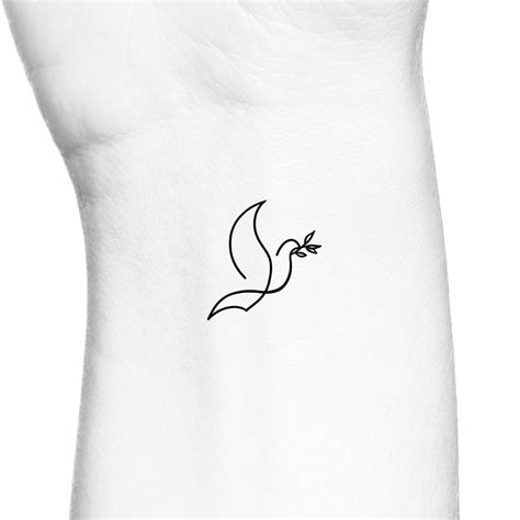 Dove Olive Branch Temporary Tattoo Size: The size of this Dove Olive Branch Temporary Tattoo is ...