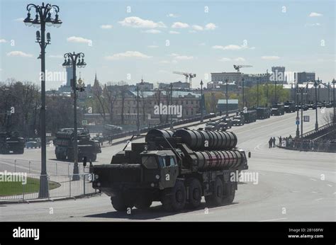 MOSCOW, RUSSIA - May 07, 2017 Anti-aircraft missile system S-400 Triumf ...