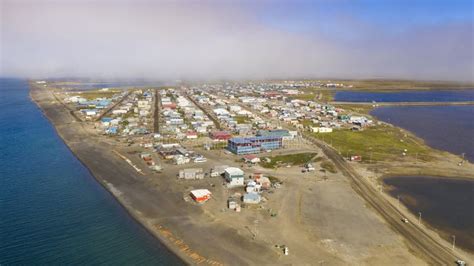 Aerial View Top of the World Whale Bone Arch Barrow Utqiagvik Alaska Stock Image - Image of ...