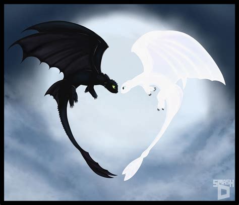 Love at Nightfall - Toothless and Light Fury by Smash-D on DeviantArt